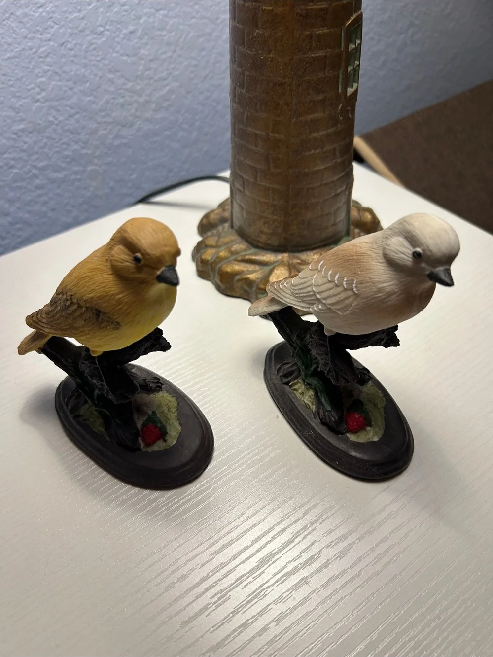 Decorative Resin Bird Figurines - Yellow and Light Brown - Pets Bird